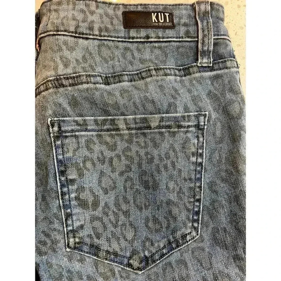 Kut from the Kloth connie jeans with cheetah print size 8 high rise skinny ankle - Picture 5 of 5